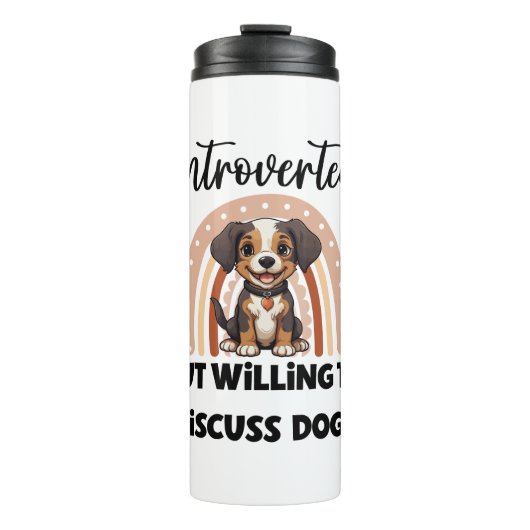 Funny Introvert Dog Lover Quote Thermosbeker (Voorkant)