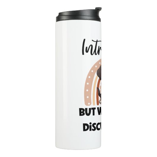 Funny Introvert Dog Lover Quote Thermosbeker (Gedraaid links)