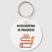 Funny "Introvert in Progress" with Cat Sleutelhanger (Voorkant)