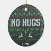 Funny Introvert No Hugs Ugly KerstSweater Keramisch Ornament (Links)