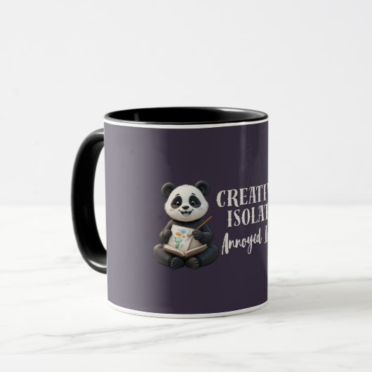 Funny Introvert Panda Mug – Creative in Isolation Mok (Voorkant links)