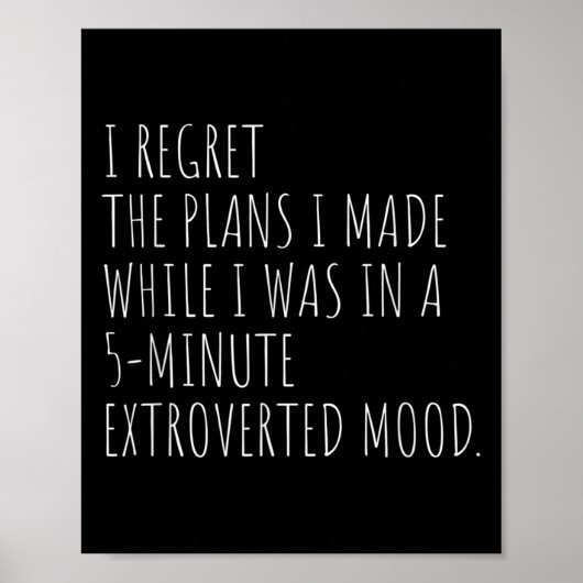 Funny Introvert Plans Citaat Introvert Grafisch Sa Poster (Voorkant)