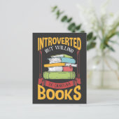 Funny Introverted Book Reader Library Enthusiast Briefkaart (Staand voorkant)