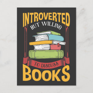 Funny Introverted Book Reader Library Enthusiast Briefkaart