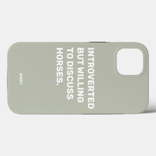 Funny Introverted, maar bereid om over paarden te  Case-Mate iPhone Case (Achterkant (horizontaal))