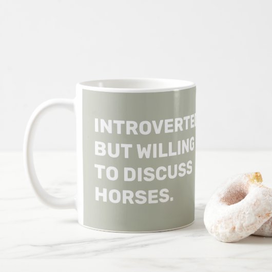Funny Introverted, maar bereid om over paarden te  Koffiemok (Met donut)