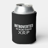 Funny Introverted XRP Cryptocurrency Citaat Blikjeskoeler (Blikje Voorkant)