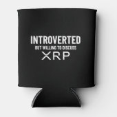Funny Introverted XRP Cryptocurrency Citaat Blikjeskoeler (Voorkant)