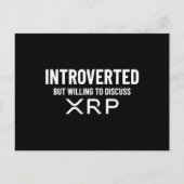 Funny Introverted XRP Cryptocurrency Citaat Briefkaart (Voorkant)