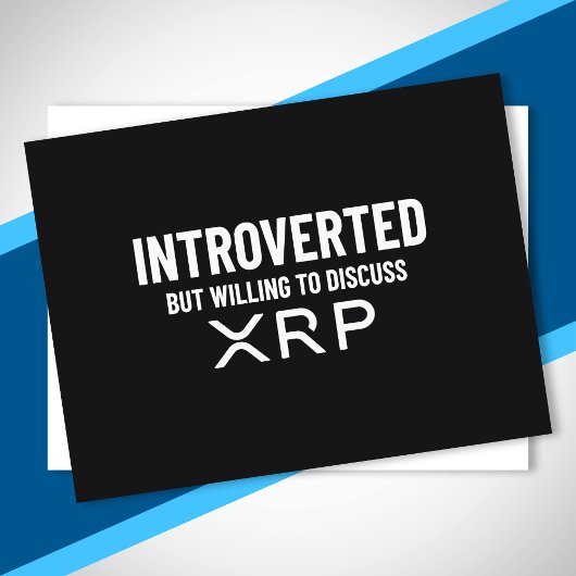 Funny Introverted XRP Cryptocurrency Citaat Briefkaart