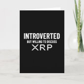 Funny Introverted XRP Cryptocurrency Citaat Kaart (Voorkant)