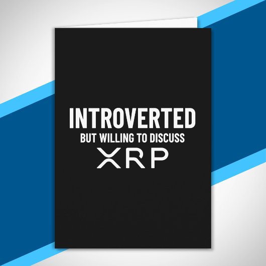 Funny Introverted XRP Cryptocurrency Citaat Kaart