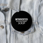 Funny Introverted XRP Cryptocurrency Citaat Ronde Button 4,0 Cm (In situ)