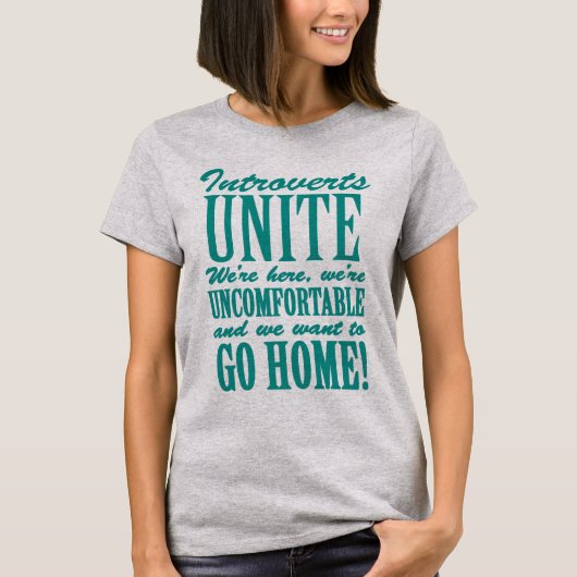 Funny Introverts Typografie T-shirt (Voorkant)