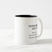 Funny Introverts Unite Humoureuze Quote Tweekleurige Koffiemok (Voorkant rechts)