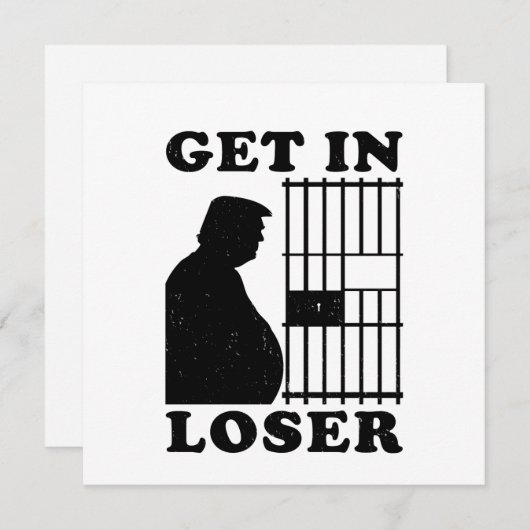 Funny Invitation Loser Trump for Prison Flat Kaart (Voorkant / Achterkant)