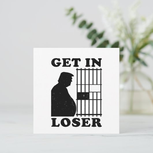 Funny Invitation Loser Trump for Prison Flat Kaart (Staand voorkant)