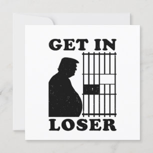 Funny Invitation Loser Trump for Prison Flat Kaart