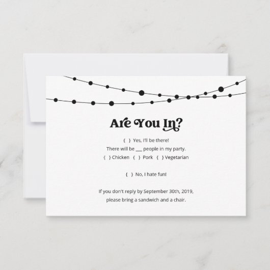 Funny Invitation Reply Kaart invoegen (Voorkant)