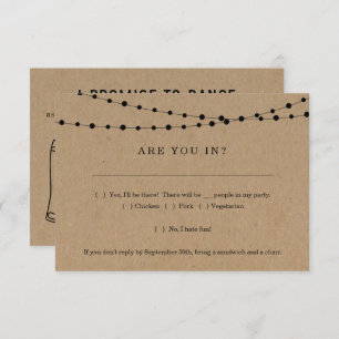 Funny Invitation RSVP Card Insert w-Song Request Kaart