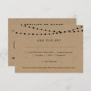 Funny Invitation RSVP Card Insert w-Song Request Kaart