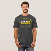 Funny Iowa Beer Distress Iowa State Map T-shirt (Voorkant volledig)