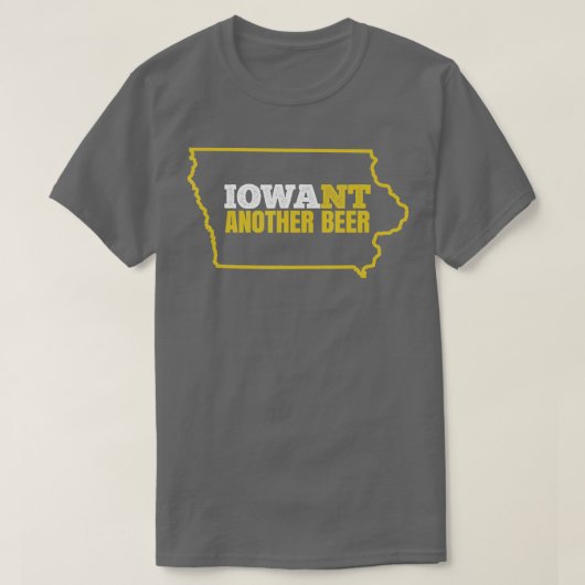 Funny Iowa Beer ShirtDistsed Iowa State Map T S S T-shirt (Design voorkant)