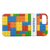 Funny iPhone 7 Hoesje | FAUX-bouwstenen | Naam (Achterkant (Horizontaal))