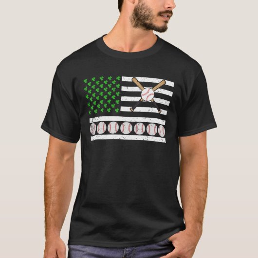 Funny Irish American Flag Baseball St. Patrick's T-shirt (Voorkant)
