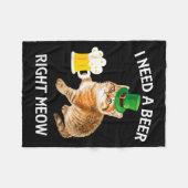 Funny Irish Beer Cat St Patricks Day Drinking With Fleece Deken (Voorkant (Horizontaal))