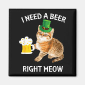 Funny Irish Beer Cat St Patricks Day Drinking With Magneet (Voorkant)