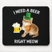 Funny Irish Beer Cat St Patricks Day Drinking With Muismat (Voorkant)