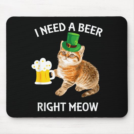 Funny Irish Beer Cat St Patricks Day Drinking With Muismat (Voorkant)
