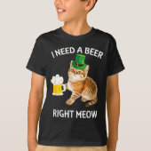 Funny Irish Beer Cat St Patricks Day Drinking With T-shirt (Voorkant)