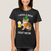 Funny Irish Beer Cat St Patricks Day Drinking With T-shirt (Voorkant)