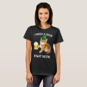 Funny Irish Beer Cat St Patricks Day Drinking With T-shirt (Voorkant volledig)
