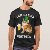 Funny Irish Beer Cat St Patricks Day Drinking With T-shirt (Voorkant)