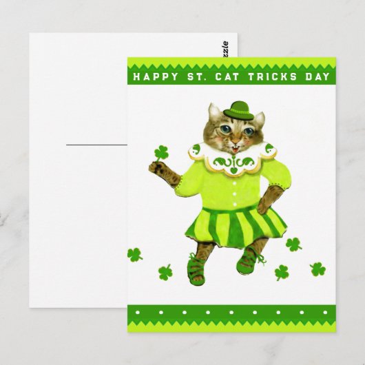 Funny Irish Cat Ireland Briefkaart (Voorkant / Achterkant)