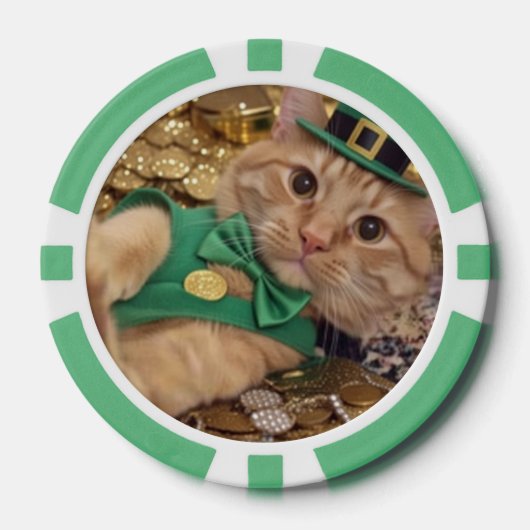 Funny Irish Cat Lucky Poker Chip (Voorkant)