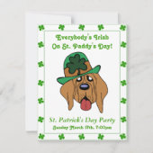 Funny Irish Dog Shamrock Pet Green Border Party Kaart (Voorkant)