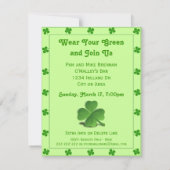 Funny Irish Dog Shamrock Pet Green Border Party Kaart (Achterkant)