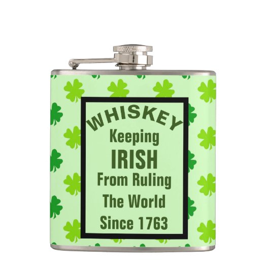 Funny Irish Drink Humor Joke Booze Whiskey Heupfles (Voorkant)