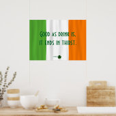 Funny Irish Drink Proverb Flag Shamrock Paddy Poster (Keuken)
