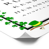 Funny Irish Eye Test Chart No Drunken Shenanigans Poster (Hoek)