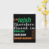 Funny Irish Fluent In Smart St Patricks Gift  Kaart (Gele Bloem)