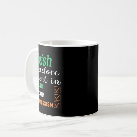 Funny Irish Fluent In Smart St Patricks Gift  Koffiemok (Voorkant links)