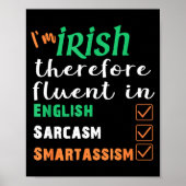 Funny Irish Fluent In Smart St Patricks Gift Poster (Voorkant)