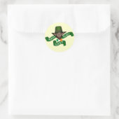 Funny Irish Gelukkig leprechaun Ronde Sticker (Tas)