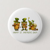 Funny Irish Gnomes Happy St Patrick's Day Ronde Button 5,7 Cm (Voorkant)