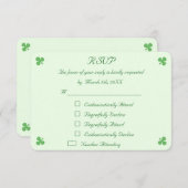 Funny Irish Green Wedding RSVP Invitation Kaart (Voorkant / Achterkant)